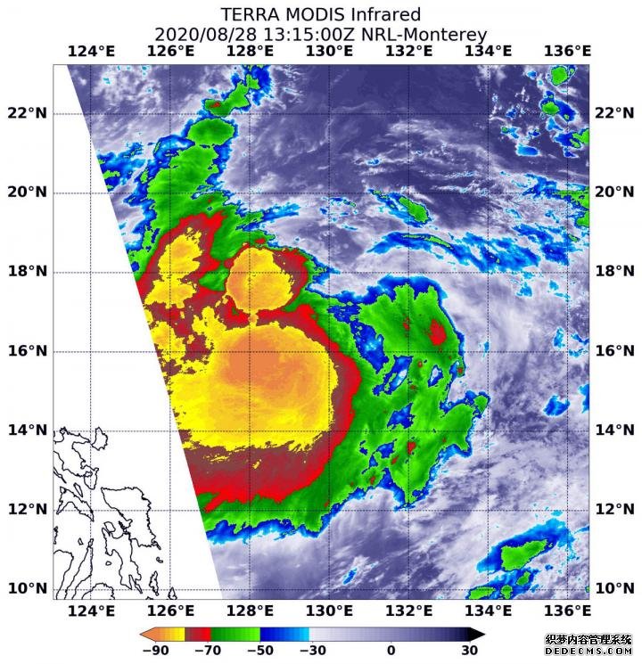 美国宇航局Terra杏耀yl的历史卫星观测到热带风暴梅萨克的发展